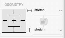 Geometry section as seen in the property inspector.