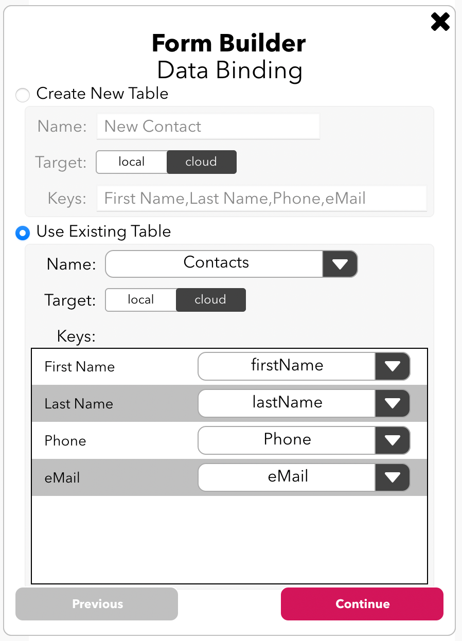 Data Binding in the Form Builder